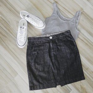 2 for $20 Size 7 Gray Black Denim Skirt